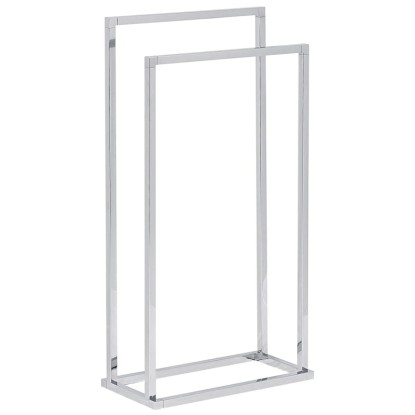 Handtuchständer Recreo freistehend Stahl Silber 45 x 85 cm Handtuchständer Recreo freistehend Stahl Silber 45 x 85 cm