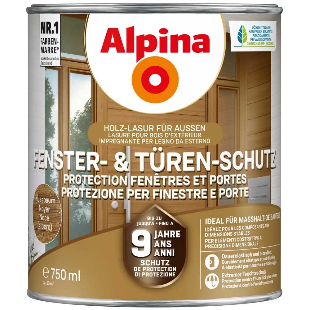 Alpina Fenster- & Türen-Schutz Nussbaum DIF 750 ml Alpina Fenster- & Türen-Schutz Nussbaum DIF 750 ml
