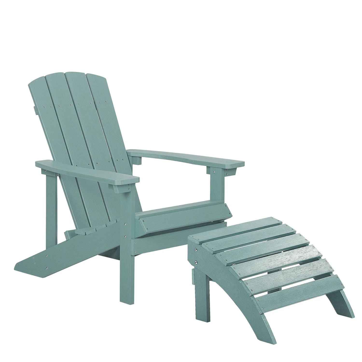 Beliani Gartenstuhl Adirondack mit Fussstütze in Türkis Beliani Gartenstuhl Adirondack mit Fussstütze in Türkis