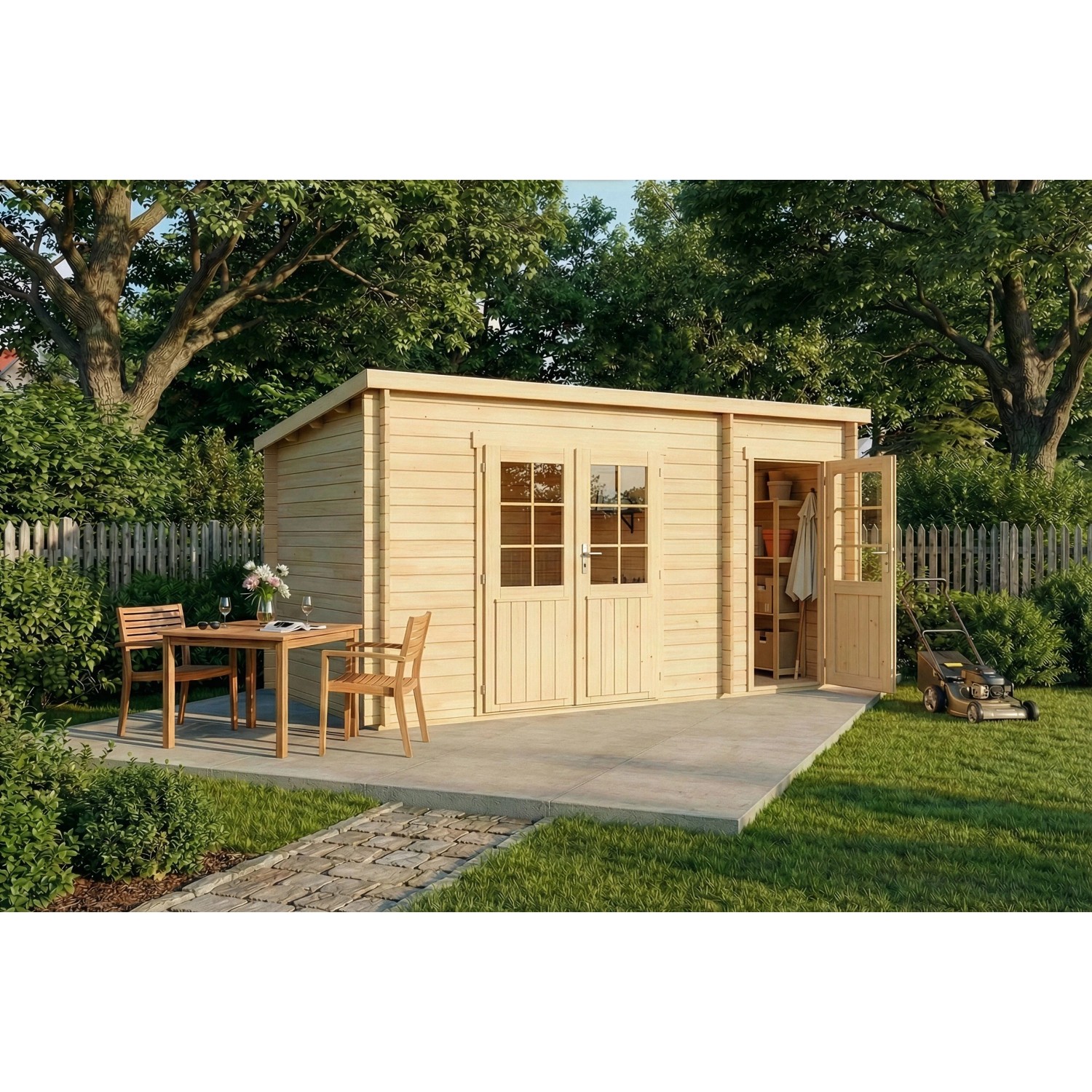 Alpholz Abri de jardin Maria-40 Naturel 450 cm x 250 cm Alpholz Abri de jardin Maria-40 Naturel 450 cm x 250 cm