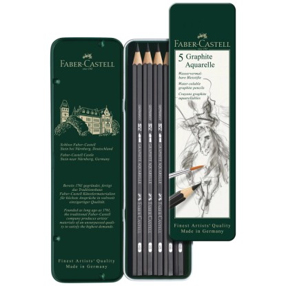 Faber-Castell Bleistifte wasservermalbar Graphite Aquarelle 5er-Set Faber-Castell Bleistifte wasservermalbar Graphite Aquarelle 5er-Set
