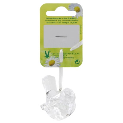 Decorazione pasquale Uccellino acrilico Trasparente 5 cm Decorazione pasquale Uccellino acrilico Trasparente 5 cm
