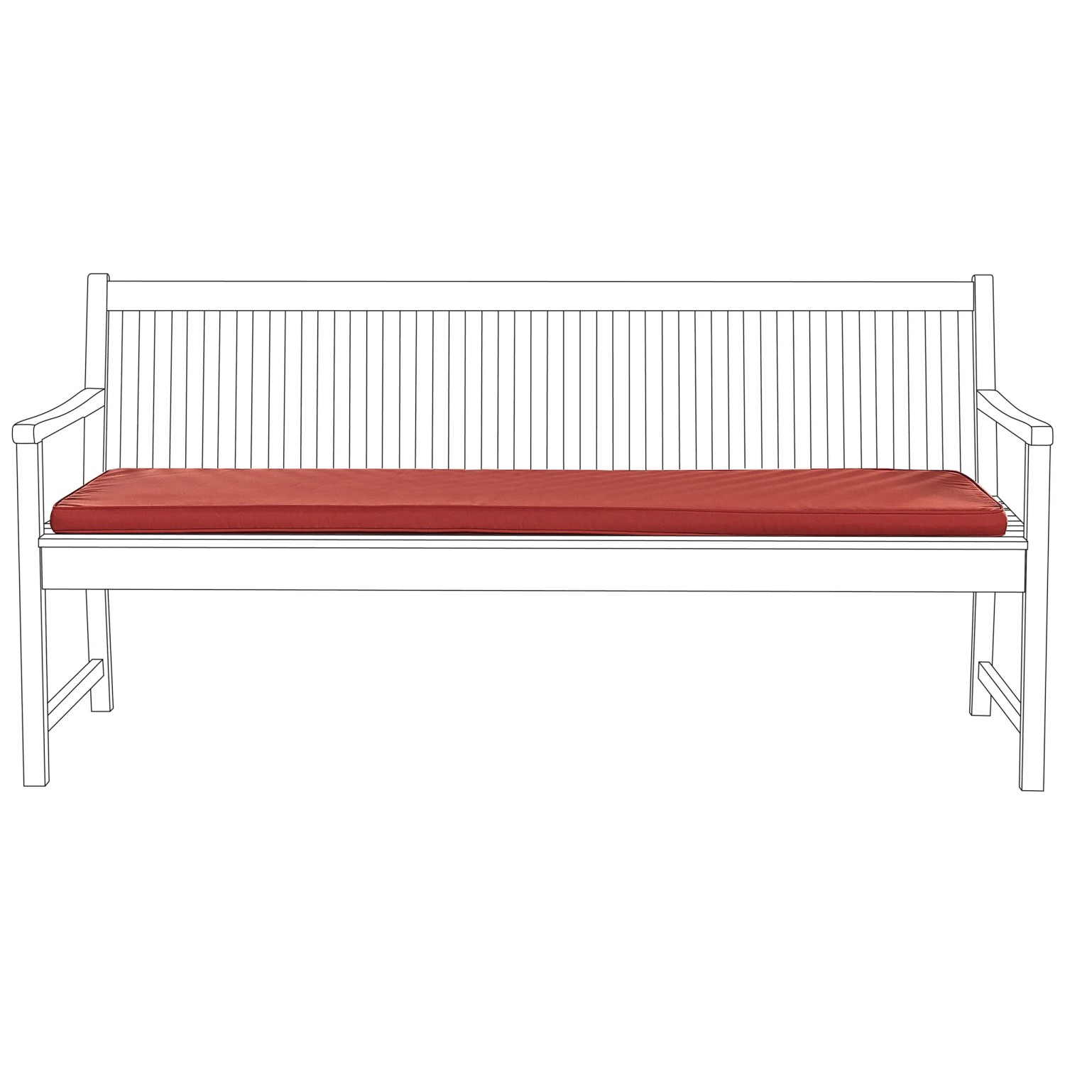 Beliani Bankauflage Vivara Stoff Rot 5 x 169 x 50 cm Beliani Bankauflage Vivara Stoff Rot 5 x 169 x 50 cm