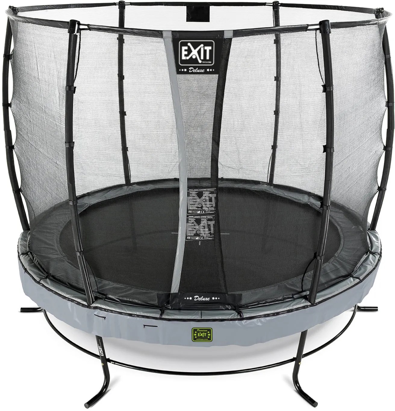 Exit Trampolin Elegant Premium mit Deluxe-Sicherheitsnetz Grau Ø 305 cm Exit Trampolin Elegant Premium mit Deluxe-Sicherheitsnetz Grau Ø 305 cm