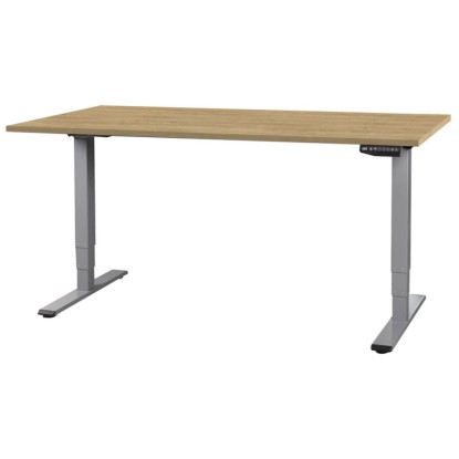 Contini Bürotisch höhenverstellbar Eiche Dunkelgrau 64,5 - 130 x 180 x 80 cm Contini Bürotisch höhenverstellbar Eiche Dunkelgrau 64,5 - 130 x 180 x 80 cm