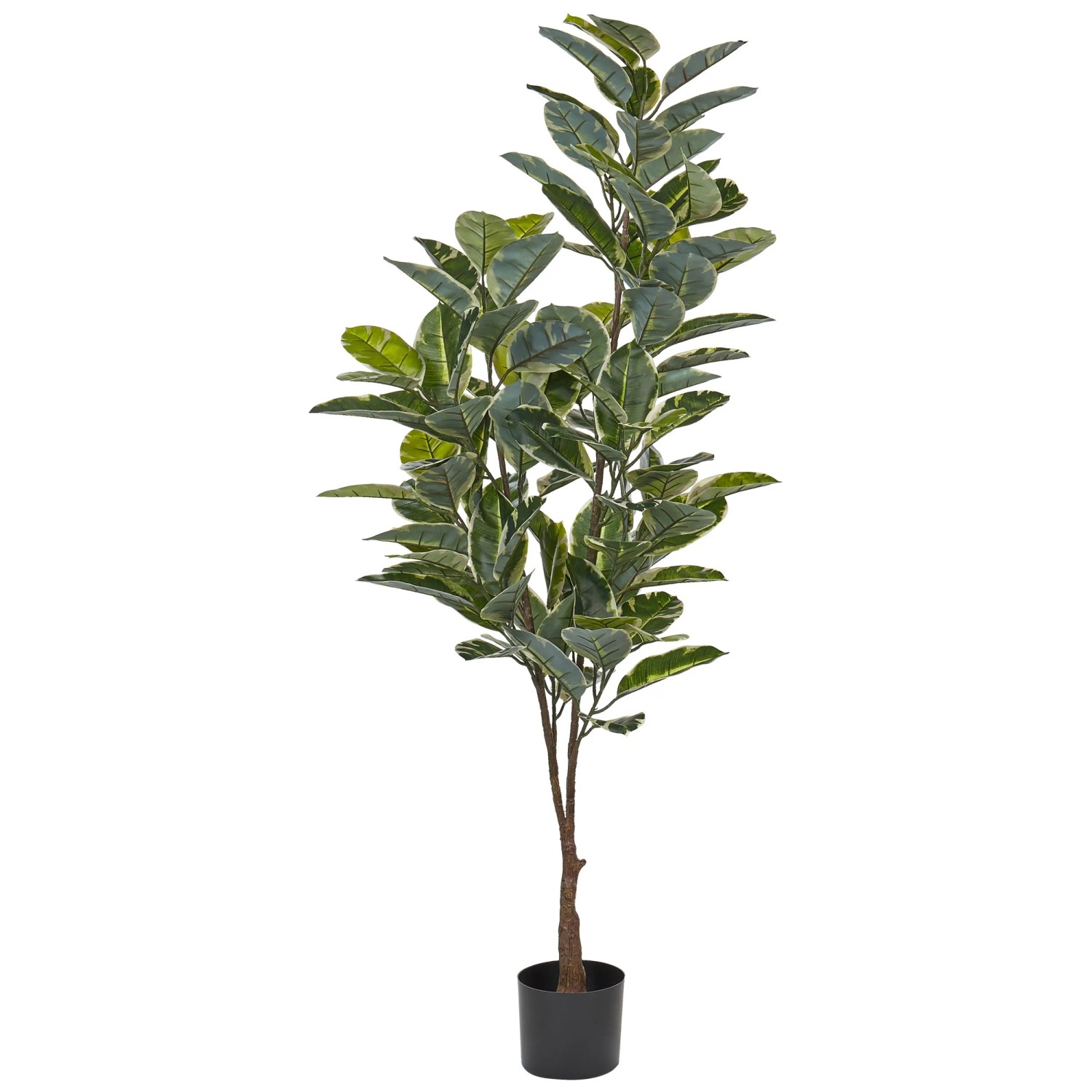 Beliani Pianta artificiale Ficus Elastica Verde Altezza 160 cm Beliani Pianta artificiale Ficus Elastica Verde Altezza 160 cm