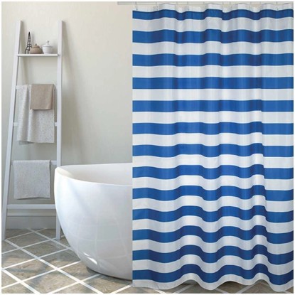 MSV Duschvorhang Marinera Polyester Weiss-Blau 180 x 200 cm MSV Duschvorhang Marinera Polyester Weiss-Blau 180 x 200 cm