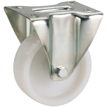 Doerner + Helmer Transport-Bockrolle Stahl verzinkt Weiss Ø 10 cm / Höhe 12,8 cm Doerner + Helmer Transport-Bockrolle Stahl verzinkt Weiss Ø 10 cm / Höhe 12,8 cm