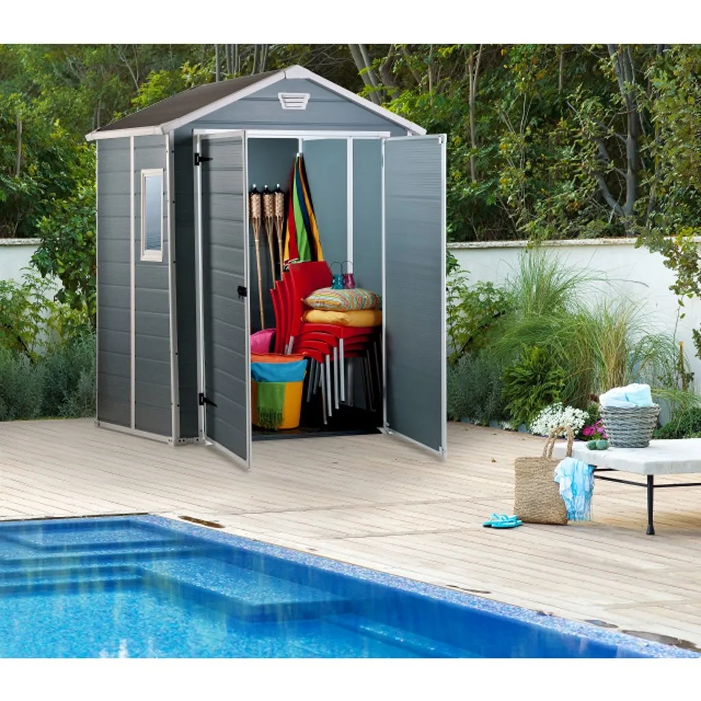 Keter Kunststoff-Gartenhaus Manor 65 Grau 185 x 152 cm Keter Kunststoff-Gartenhaus Manor 65 Grau 185 x 152 cm