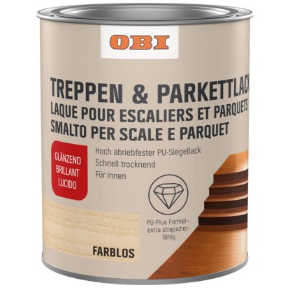 OBI Vitrificateur pour escalier et parquet brillant Transparent 2,5 l OBI Vitrificateur pour escalier et parquet brillant Transparent 2,5 l