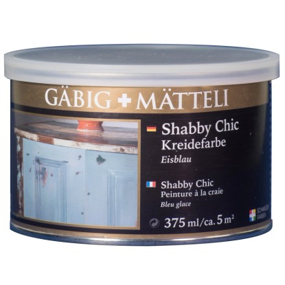 Gäbig+Mätteli Shabby Chic Kreidefarbe matt Eisblau 375 ml Gäbig+Mätteli Shabby Chic Kreidefarbe matt Eisblau 375 ml