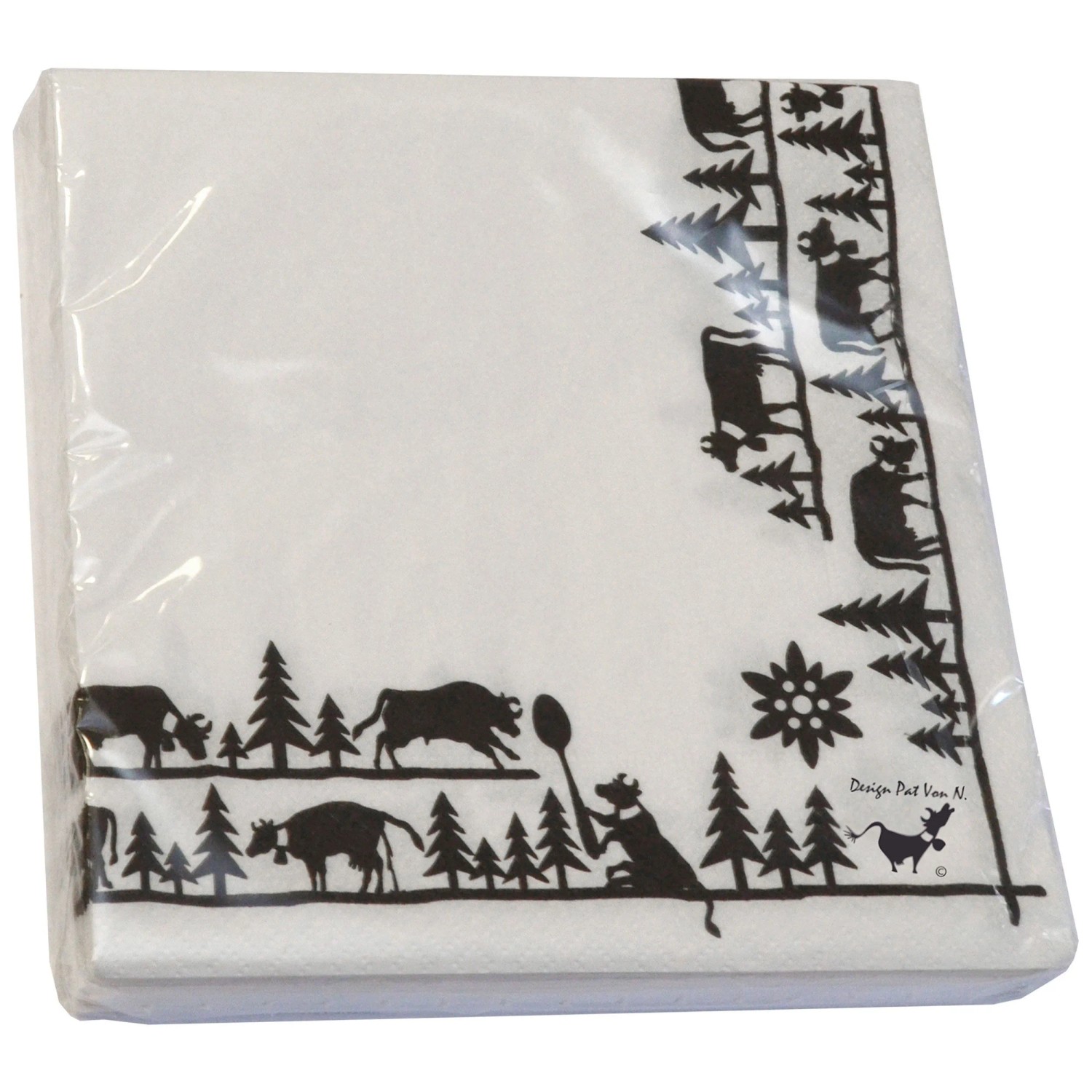 Heidi Cheese Line Papierservietten Weiss-Schwarz 16 x 16 cm / 20 Stk. Heidi Cheese Line Papierservietten Weiss-Schwarz 16 x 16 cm / 20 Stk.