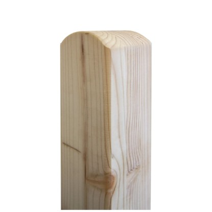 Poteau carré mélèze Naturel à tête ronde raboté 9 x 9 cm / longueur 190 cm Poteau carré mélèze Naturel à tête ronde raboté 9 x 9 cm / longueur 190 cm
