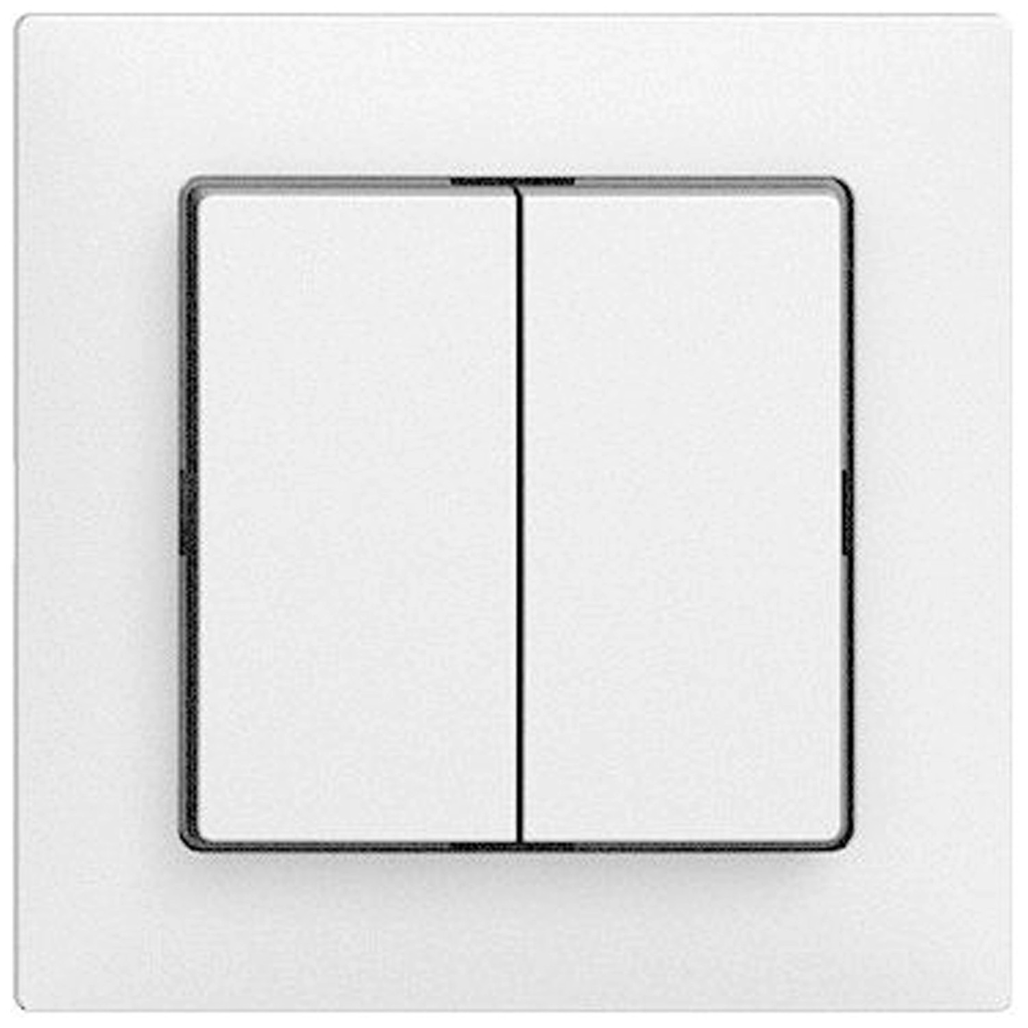 Feller Doppel-Druckschalter/-taster EdizioDue Frontplatte Weiss Feller Doppel-Druckschalter/-taster EdizioDue Frontplatte Weiss