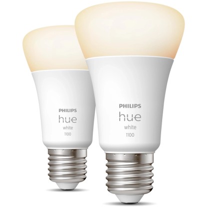 Philips Hue White Lampadina LED E27 / 9,5 W / 1'055 lm / 2 pz. Philips Hue White Lampadina LED E27 / 9,5 W / 1'055 lm / 2 pz.