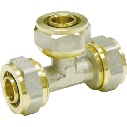 Raccordo a T a vite ottone 20 x 20 x 20 mm Raccordo a T a vite ottone 20 x 20 x 20 mm