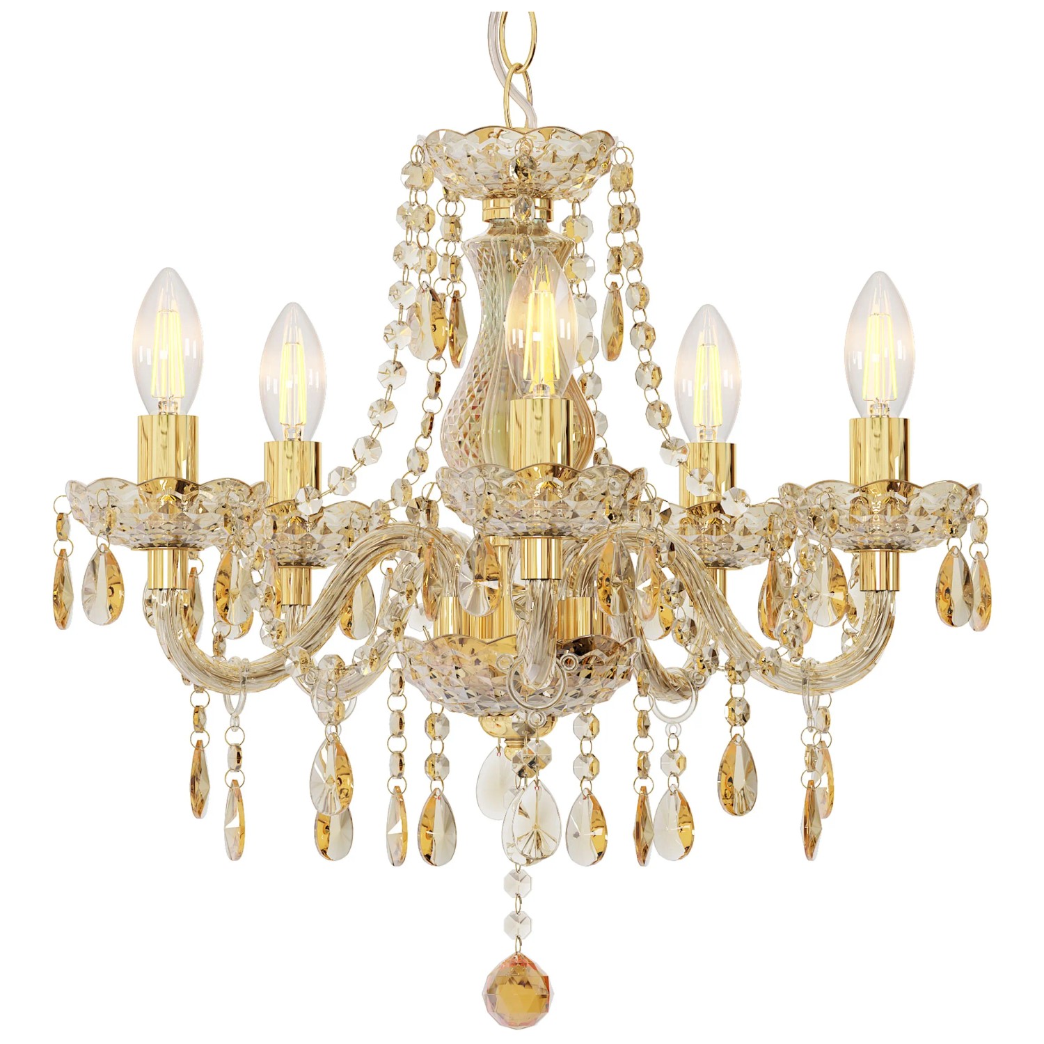 Globo Lampadario Marie 5 x E14 metallo Oro Globo Lampadario Marie 5 x E14 metallo Oro