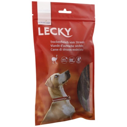 Eric Schweizer Snack per cani Lecky Carne di struzzo essiccata 100 g Eric Schweizer Snack per cani Lecky Carne di struzzo essiccata 100 g