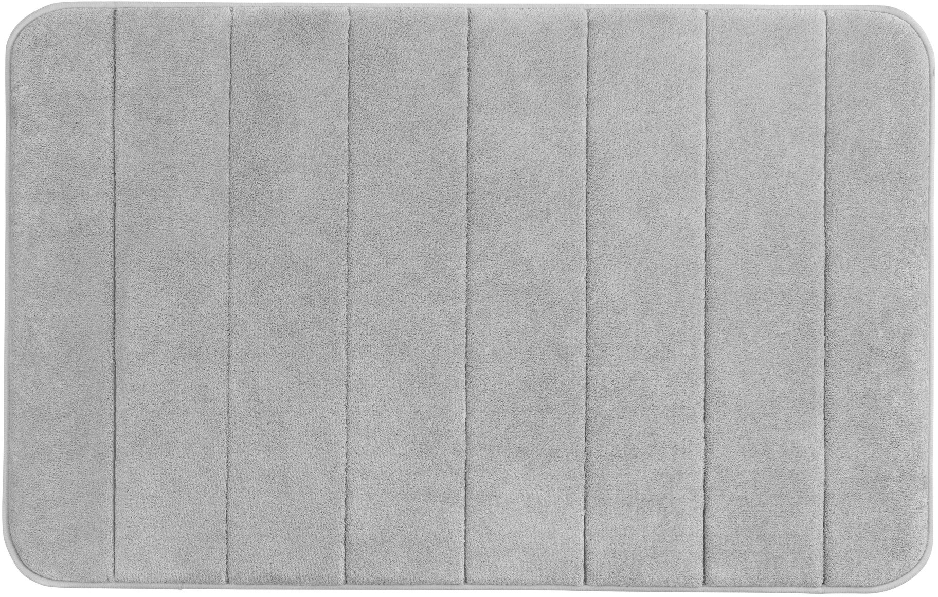 Badteppich Memory Foam Streifen Polyester Hellgrau 50 x 80 cm Badteppich Memory Foam Streifen Polyester Hellgrau 50 x 80 cm