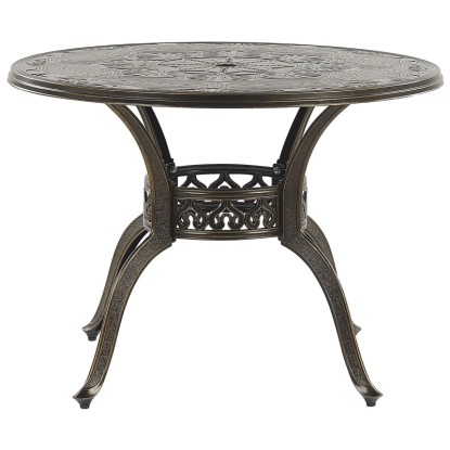Beliani Table de jardin Sapri aluminium Marron foncé Ø 100 cm Beliani Table de jardin Sapri aluminium Marron foncé Ø 100 cm