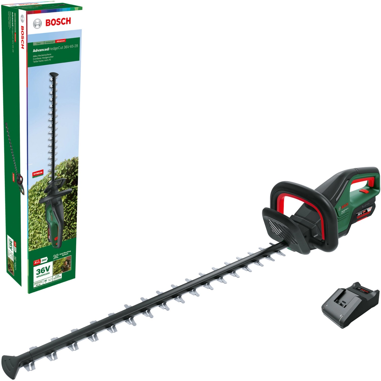 Bosch Akku-Heckenschere AdvancedHedgeCut 36 V-6528 inkl. Akku und Ladegerät Bosch Akku-Heckenschere AdvancedHedgeCut 36 V-6528 inkl. Akku und Ladegerät