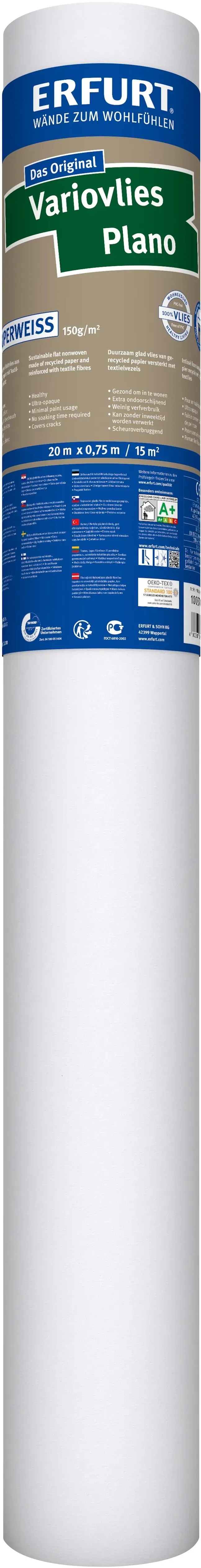 Erfurt Vliestapete Variovlies Plano Superweiss FSC® 20 x 0,75 m Erfurt Vliestapete Variovlies Plano Superweiss FSC® 20 x 0,75 m