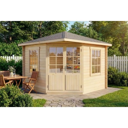 Alpholz Abri de jardin Monica-28 Naturel 300 cm x 300 cm avec toit pointu Alpholz Abri de jardin Monica-28 Naturel 300 cm x 300 cm avec toit pointu