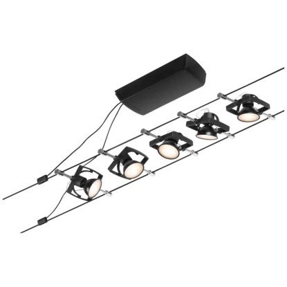 Paulmann Seilsystem-Basis-Set Mac II 5 x GU5,3 matt Schwarz 10 m Paulmann Seilsystem-Basis-Set Mac II 5 x GU5,3 matt Schwarz 10 m
