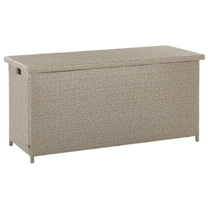 Beliani Auflagenbox Modena Rattan Taupe (HxBxT) 63 x 126 x 46 cm Beliani Auflagenbox Modena Rattan Taupe (HxBxT) 63 x 126 x 46 cm