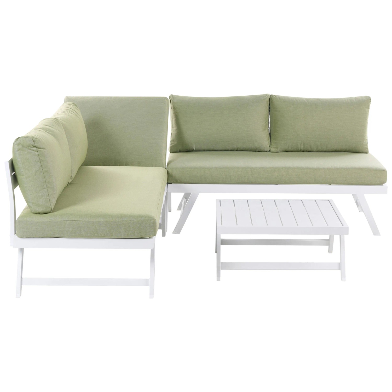 Beliani Lounge-Set Coccorrino Aluminium Grün Beliani Lounge-Set Coccorrino Aluminium Grün