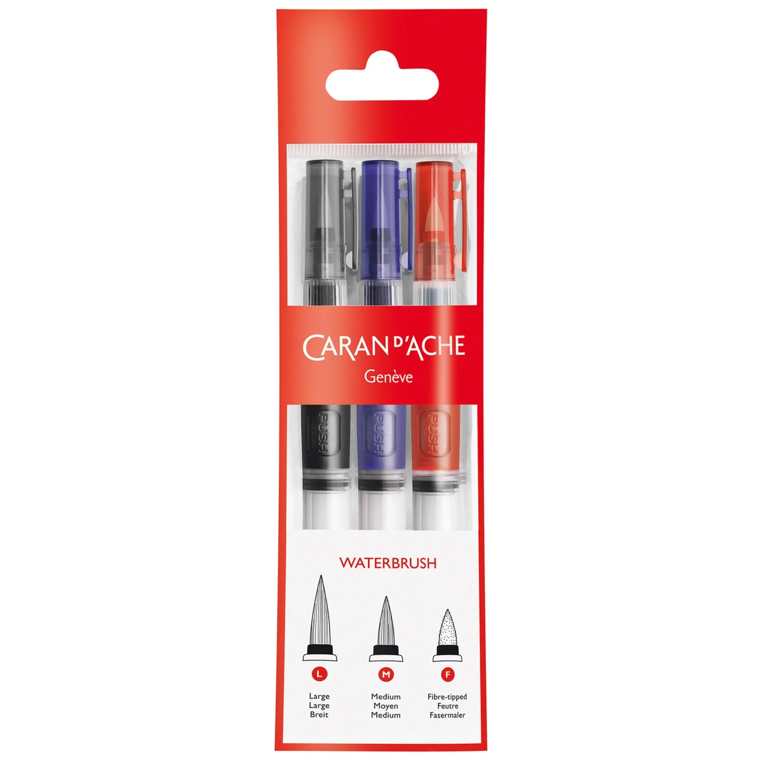 Caran d'Ache Pinsel mit Reservoir 3 Stk. Caran d'Ache Pinsel mit Reservoir 3 Stk.