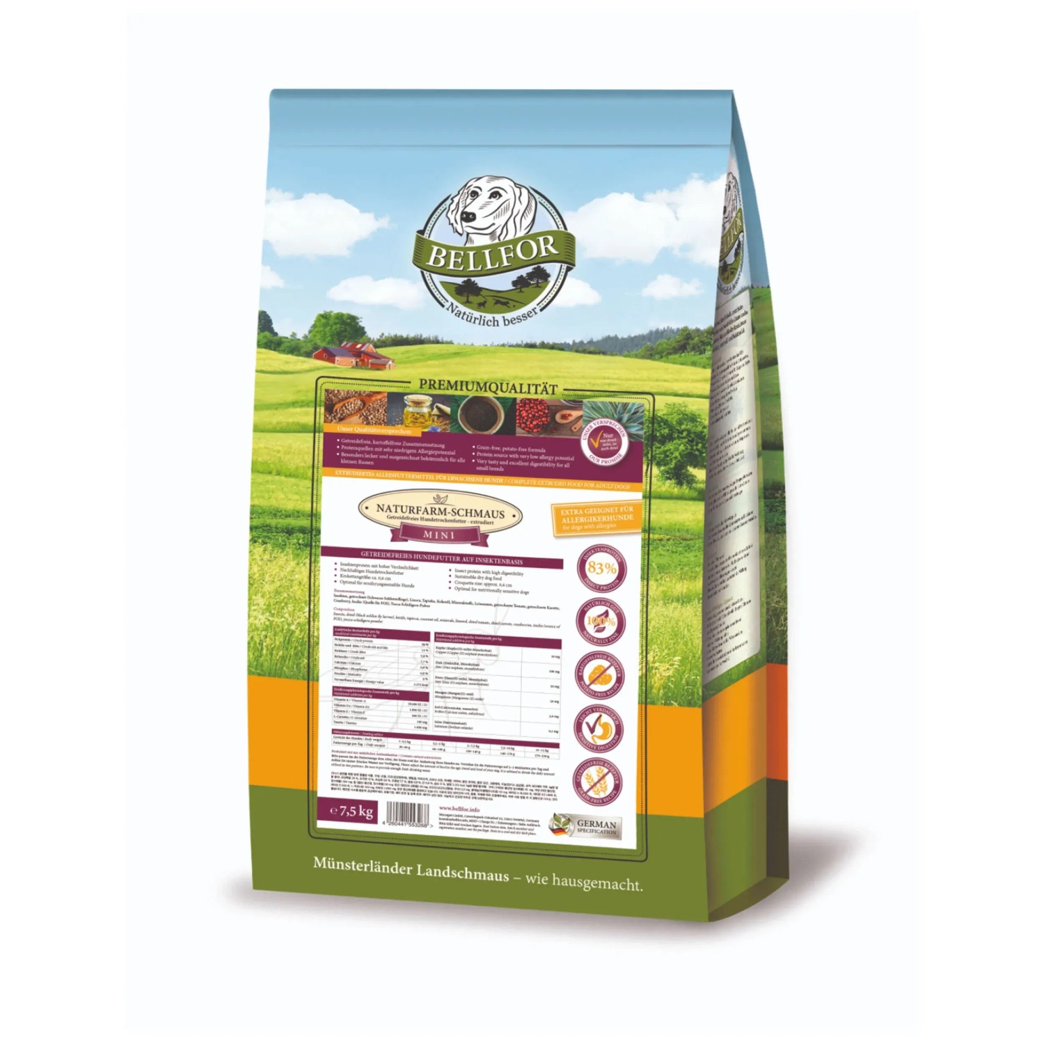 Bellfor Mangime secco delizia Naturfarm ipoallergica mini 7,5 kg Bellfor Mangime secco delizia Naturfarm ipoallergica mini 7,5 kg