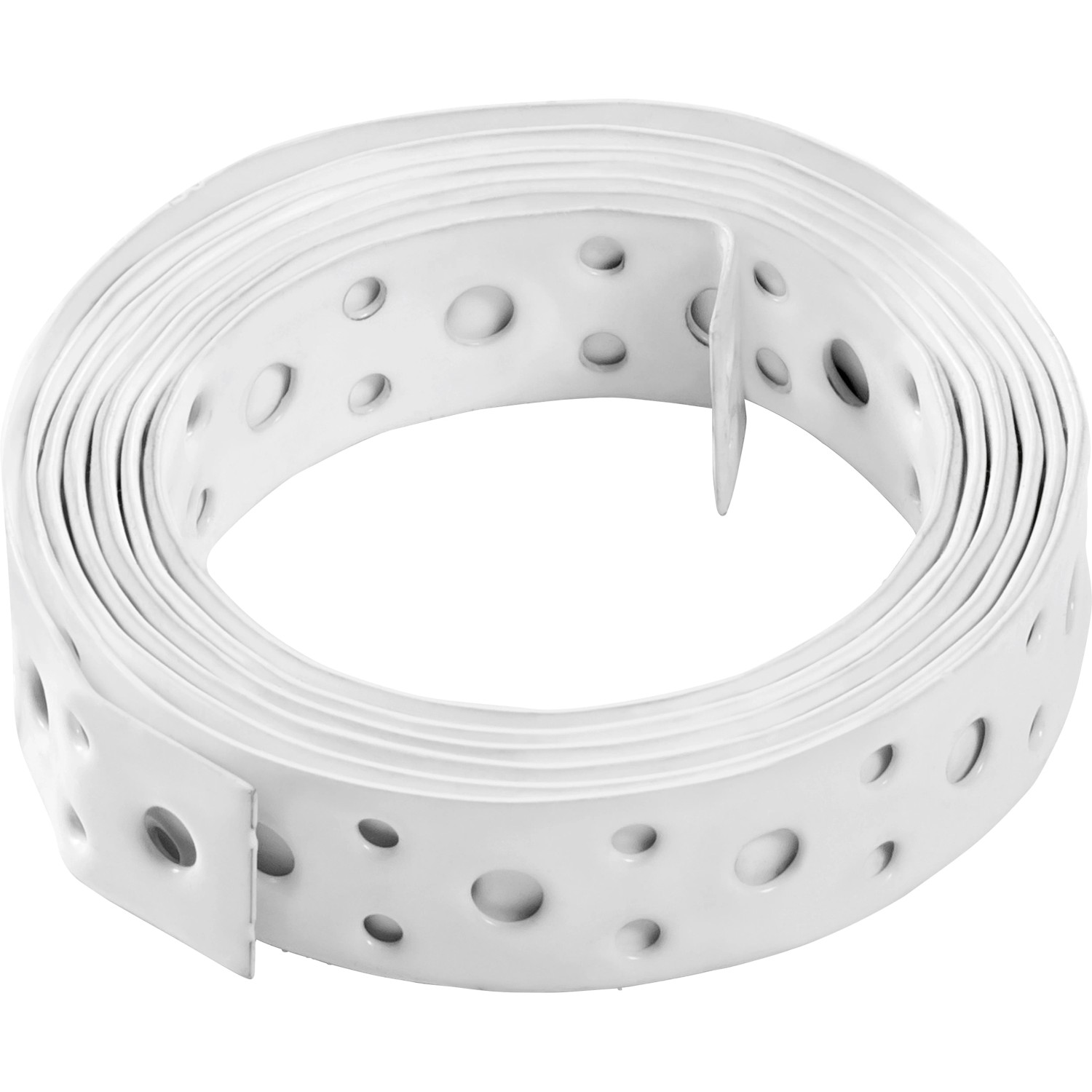 Nastro perforato acciaio verniciato a polvere Bianco L 20 mm / lunghezza 1,5 m Nastro perforato acciaio verniciato a polvere Bianco L 20 mm / lunghezza 1,5 m