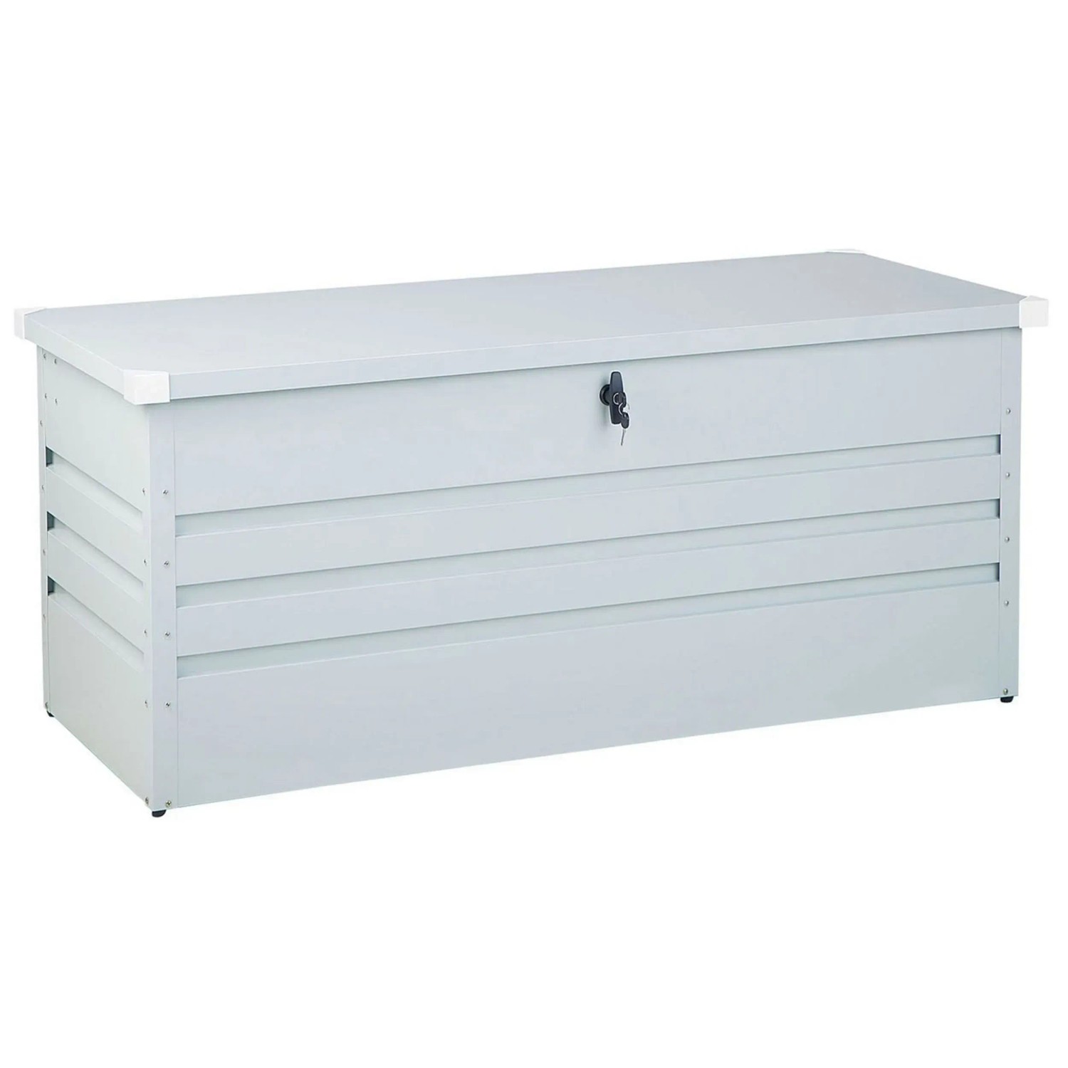 Beliani Auflagenbox Cebrosa Stahl Hellgrau (HxBxT) 64 x 132 x 62 cm Beliani Auflagenbox Cebrosa Stahl Hellgrau (HxBxT) 64 x 132 x 62 cm