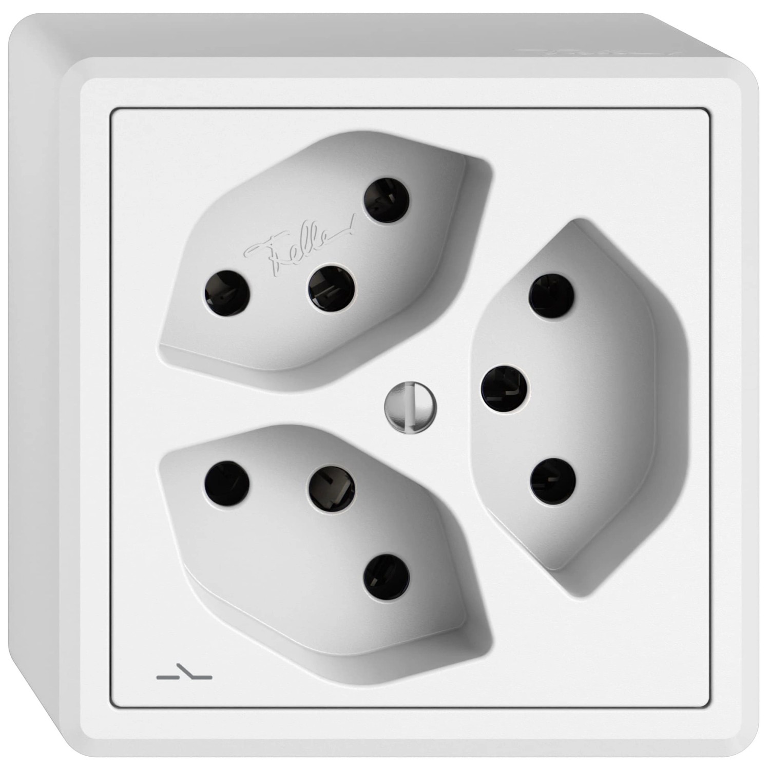 Feller Aufputz-Steckdose Edizio.liv Weiss 3 x T13 / Gr. 1x1 Feller Aufputz-Steckdose Edizio.liv Weiss 3 x T13 / Gr. 1x1