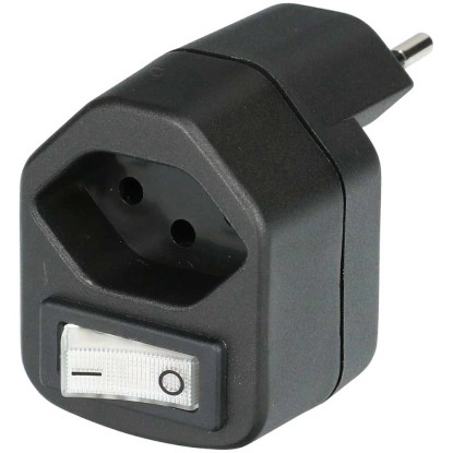 Abzweigstecker Typ13 mit Schalter Schwarz Abzweigstecker Typ13 mit Schalter Schwarz