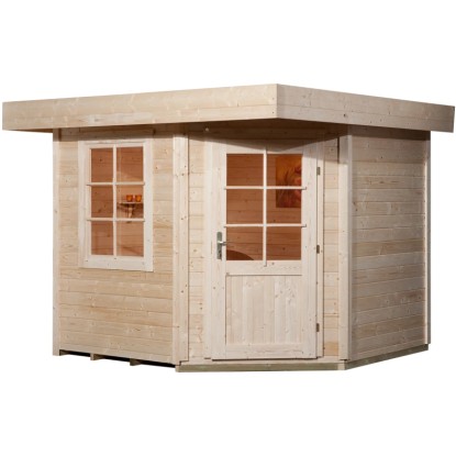 Weka Holz-Gartenhaus Flachdach Unbehandelt 298 cm x 338 cm Weka Holz-Gartenhaus Flachdach Unbehandelt 298 cm x 338 cm