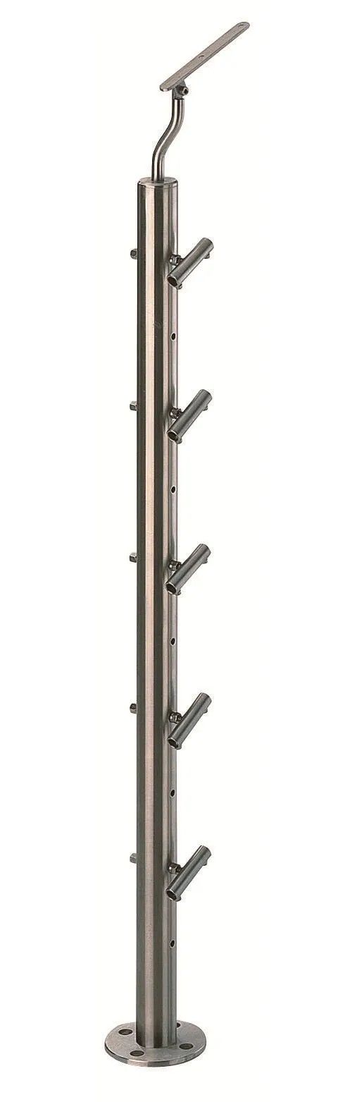 Support de garde-corps rond V2A avec support barre ronde 85 cm Support de garde-corps rond V2A avec support barre ronde 85 cm