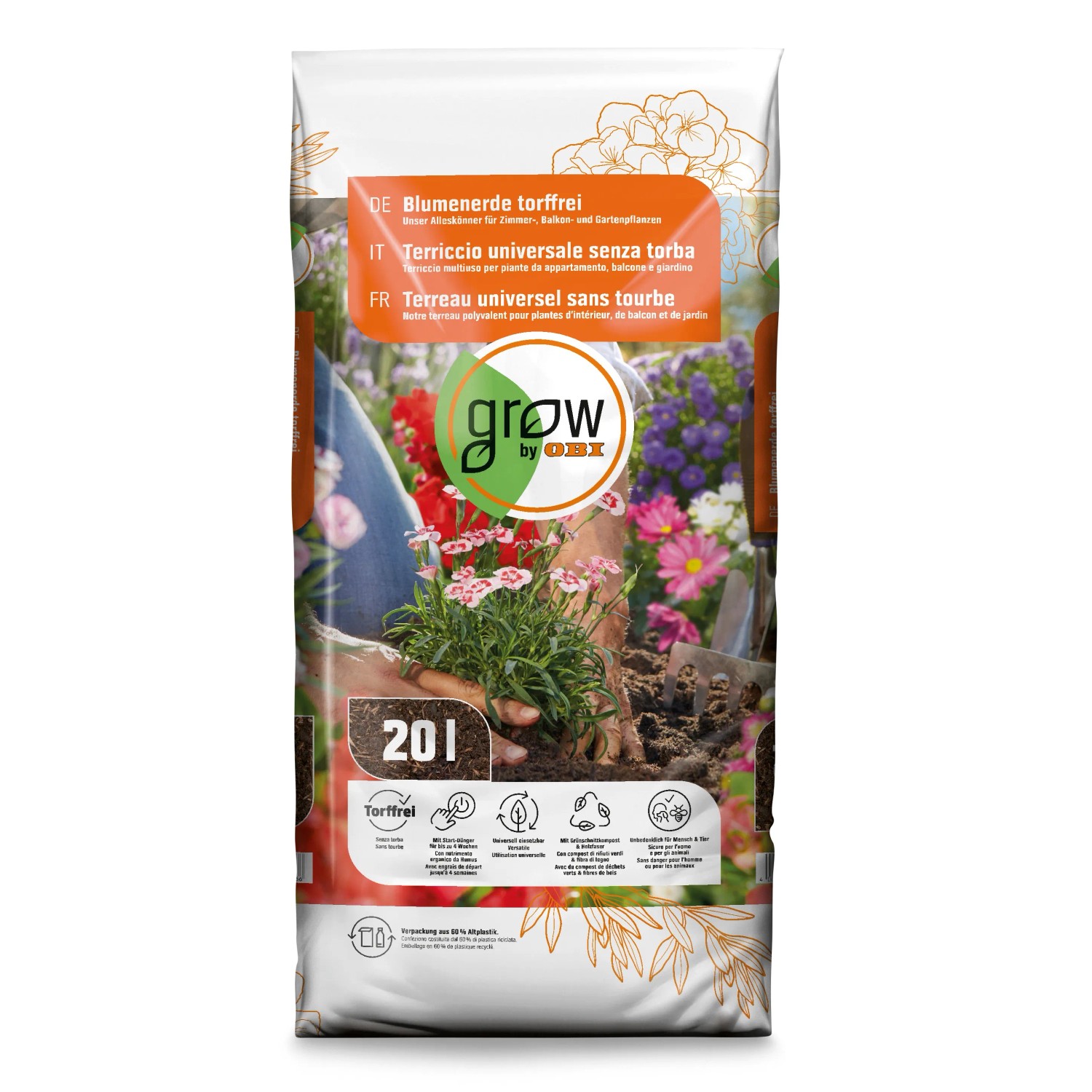 GROW by OBI Blumenerde Torffrei 20 l GROW by OBI Blumenerde Torffrei 20 l