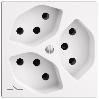 Feller Steckdose Einsatz und Frontplatte EdizioDue 3 x T13 / 1S Weiss Feller Steckdose Einsatz und Frontplatte EdizioDue 3 x T13 / 1S Weiss