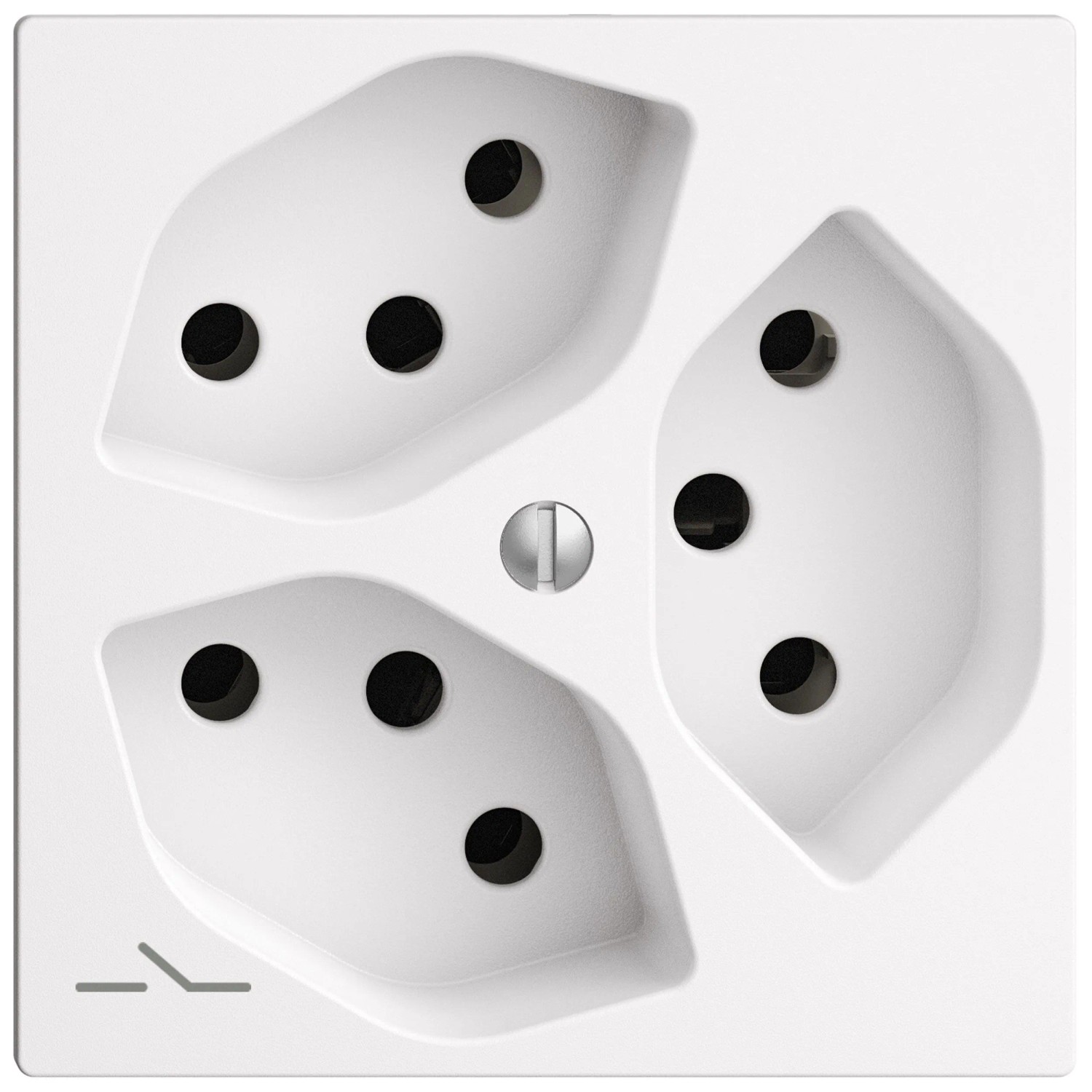 Feller Steckdose Einsatz und Frontplatte EdizioDue 3 x T13 / 1S Weiss Feller Steckdose Einsatz und Frontplatte EdizioDue 3 x T13 / 1S Weiss