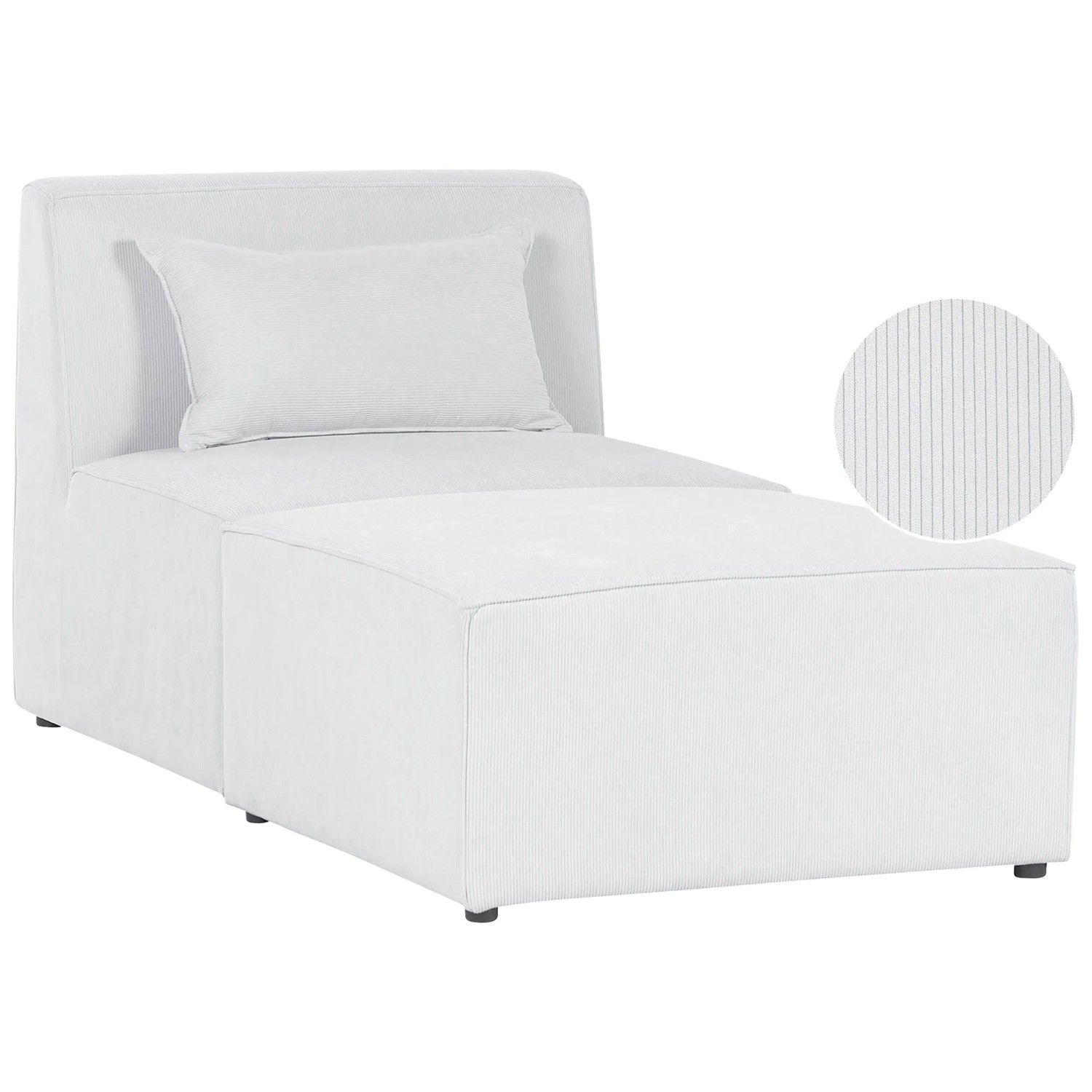 Beliani Chaise longue Lemvig Cord Blanc crème Beliani Chaise longue Lemvig Cord Blanc crème
