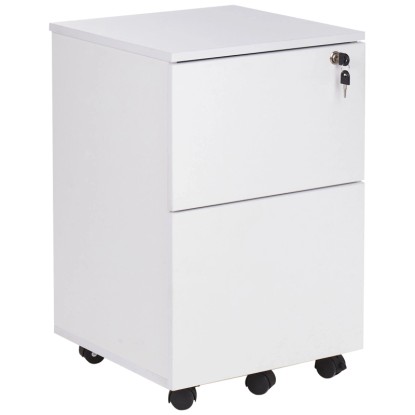 Beliani Armoire de bureau Johnson à roulettes blanche 62 x 40 x 40 cm Beliani Armoire de bureau Johnson à roulettes blanche 62 x 40 x 40 cm