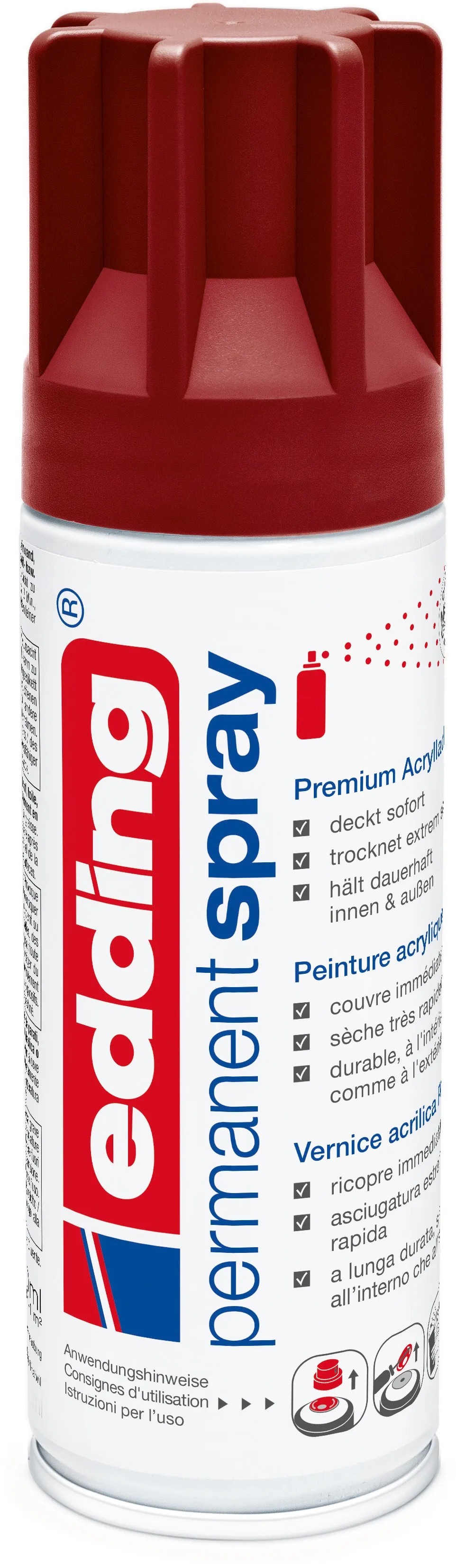 Edding Spray permanente 5200 Rosso porpora opaco 200 ml Edding Spray permanente 5200 Rosso porpora opaco 200 ml