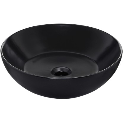 Schöner Wohnen Lavabo da appoggio Beco ceramica Nero opaco Ø 38 cm Schöner Wohnen Lavabo da appoggio Beco ceramica Nero opaco Ø 38 cm