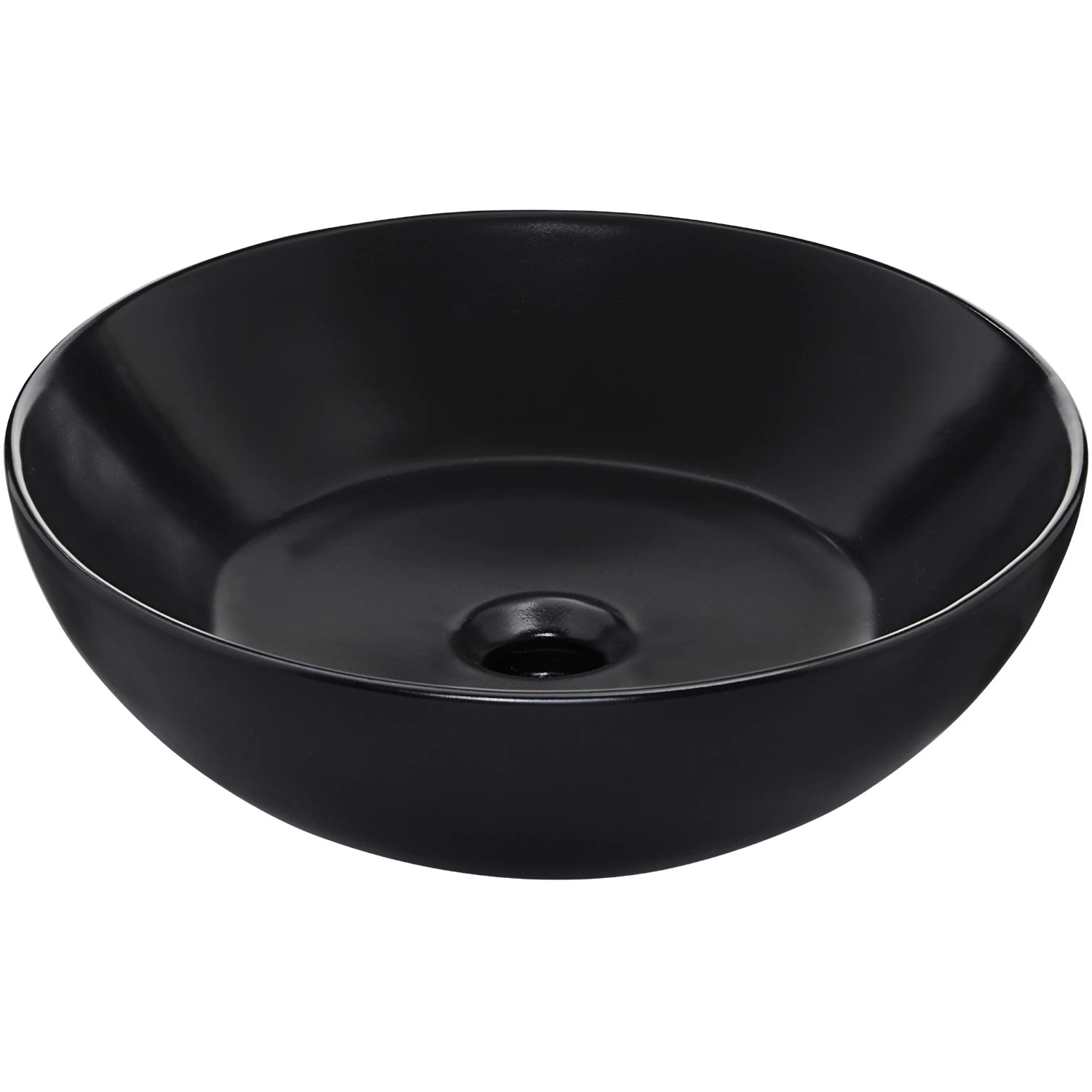 Schöner Wohnen Lavabo da appoggio Beco ceramica Nero opaco Ø 38 cm Schöner Wohnen Lavabo da appoggio Beco ceramica Nero opaco Ø 38 cm