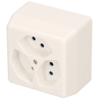 AP-Steckdose Basico Hager parallel 3xT13 AP-Steckdose Basico Hager parallel 3xT13