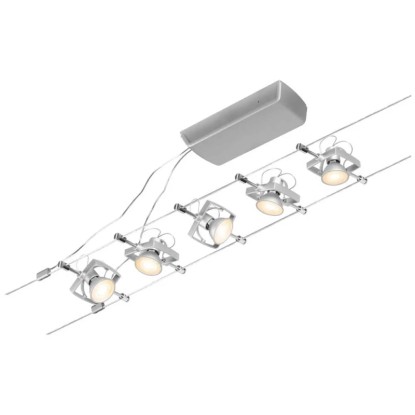 Paulmann Seilsystem-Basis-Set Mac II 5 x GU5,3 matt Chrom 10 m Paulmann Seilsystem-Basis-Set Mac II 5 x GU5,3 matt Chrom 10 m