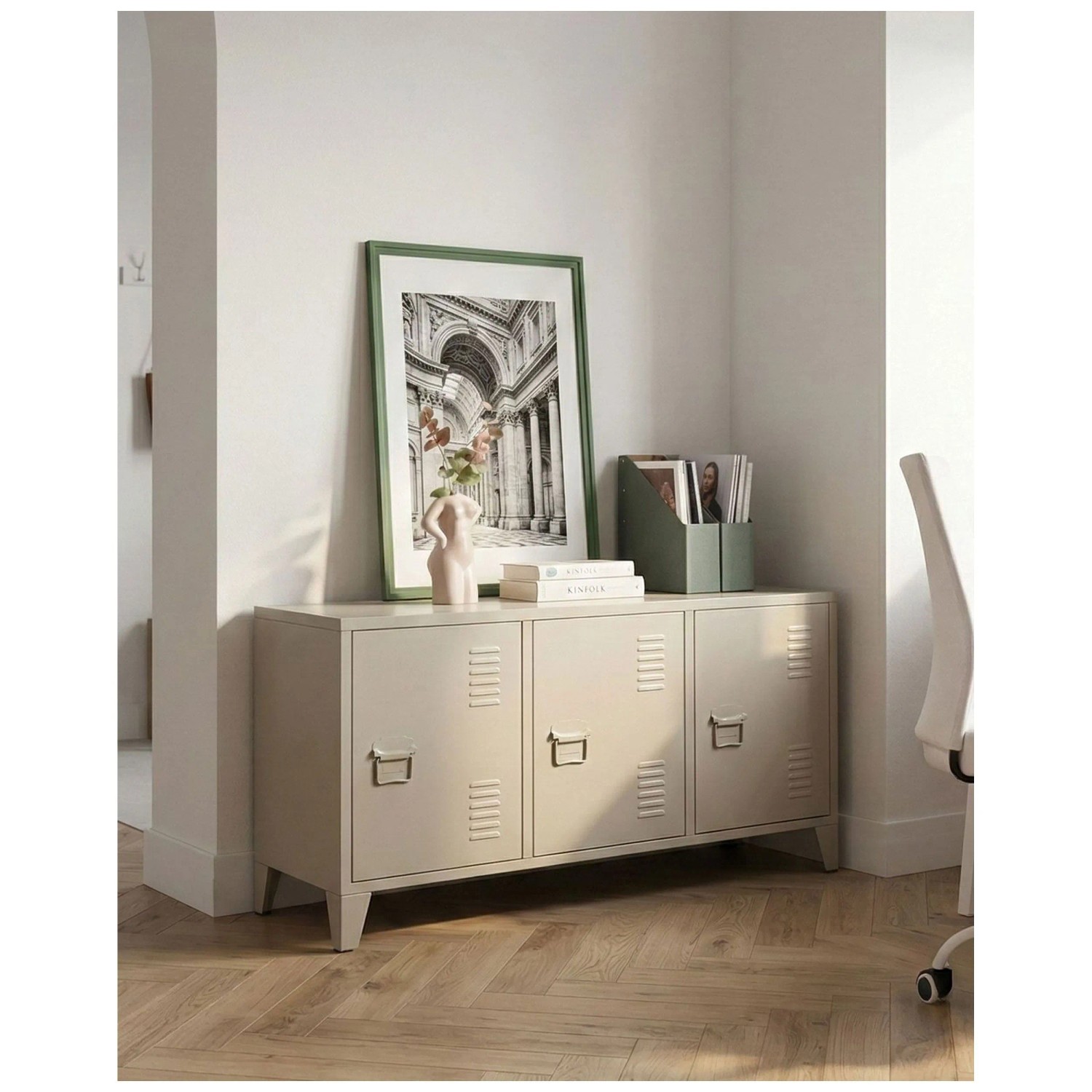 Beliani Armoire de bureau Cardiff Beige 60 x 120 x 40 cm Beliani Armoire de bureau Cardiff Beige 60 x 120 x 40 cm