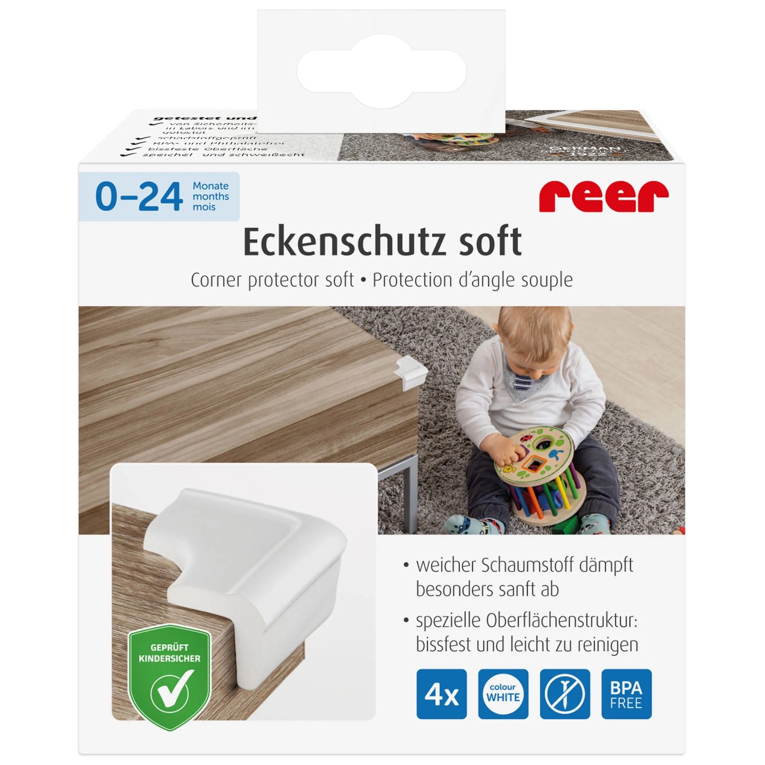 Reer Eckenschutz soft Weiss 4 Stk. Reer Eckenschutz soft Weiss 4 Stk.